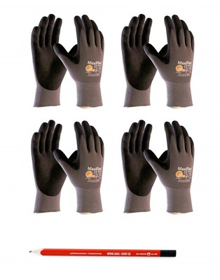 ATG Nylon-Montagehandschuh MaxiFlex  UltimateTM, 4 Paar + 1 DAKL Bleistift