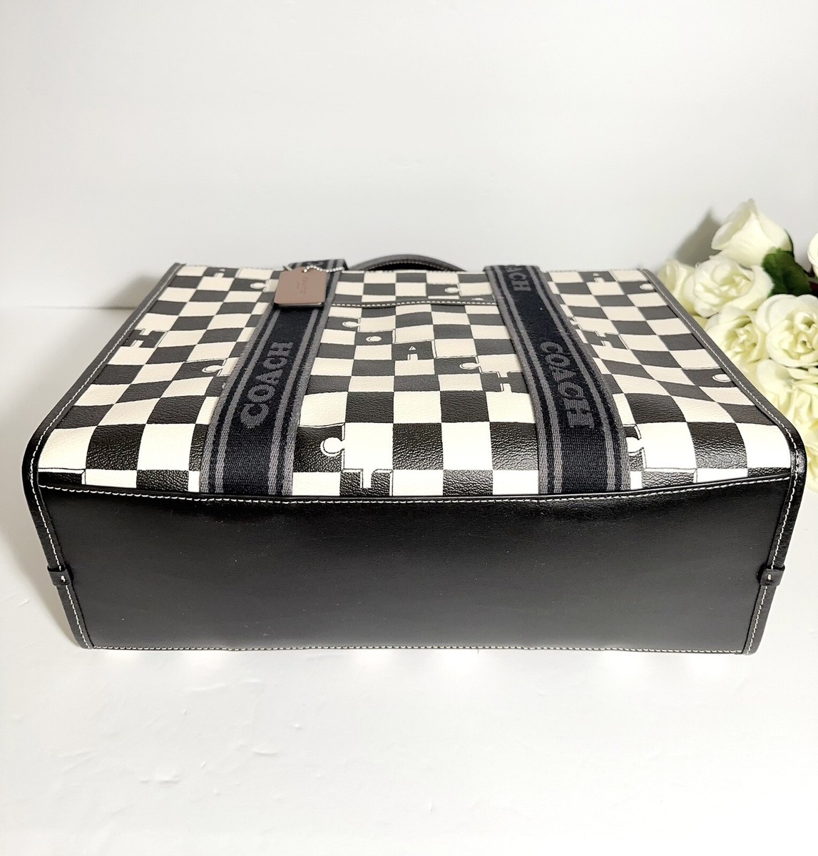 NWT Coach Smith Tote With Checkerboard Print CR101 Silver NWT Coach Smith Tote With Checkerboard Print CR101 Silver