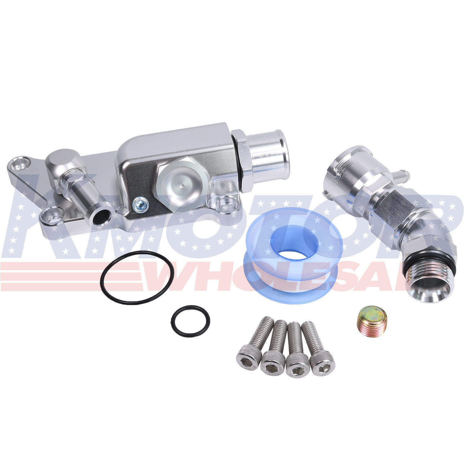 K24 Water Neck Aluminum Upper Coolant Housing With Straight Elbow For Honda K-Series (K20Z3, K24) - 16AN JackSpania Racing Coolant Elbow - Foto 8