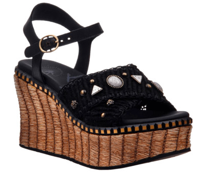 OTBT Cahoot Black Wedge Sandal Women US sizes 6-10 NEW!!!