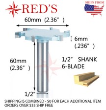 Tideway LC90609606 60mm DIA X 6mm Wide Slotting/Surfacing 1/2" shank router bit