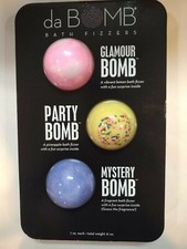 da BOMB Bath Fizzers 3 Piece Set Glamour Bomb, Party Bomb, Mystery Bomb NEW 