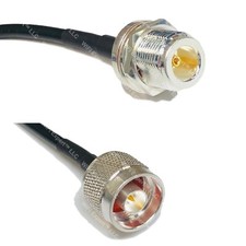 RG58 Silver N FEMALE BULKHEAD to N MALE Coax RF Cable USA Lot