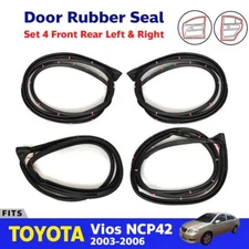 For Toyota Vios NCP41 NCP42 4D Sedan 2003-06 Door Rubber Weatherstrip Set 4 Z09