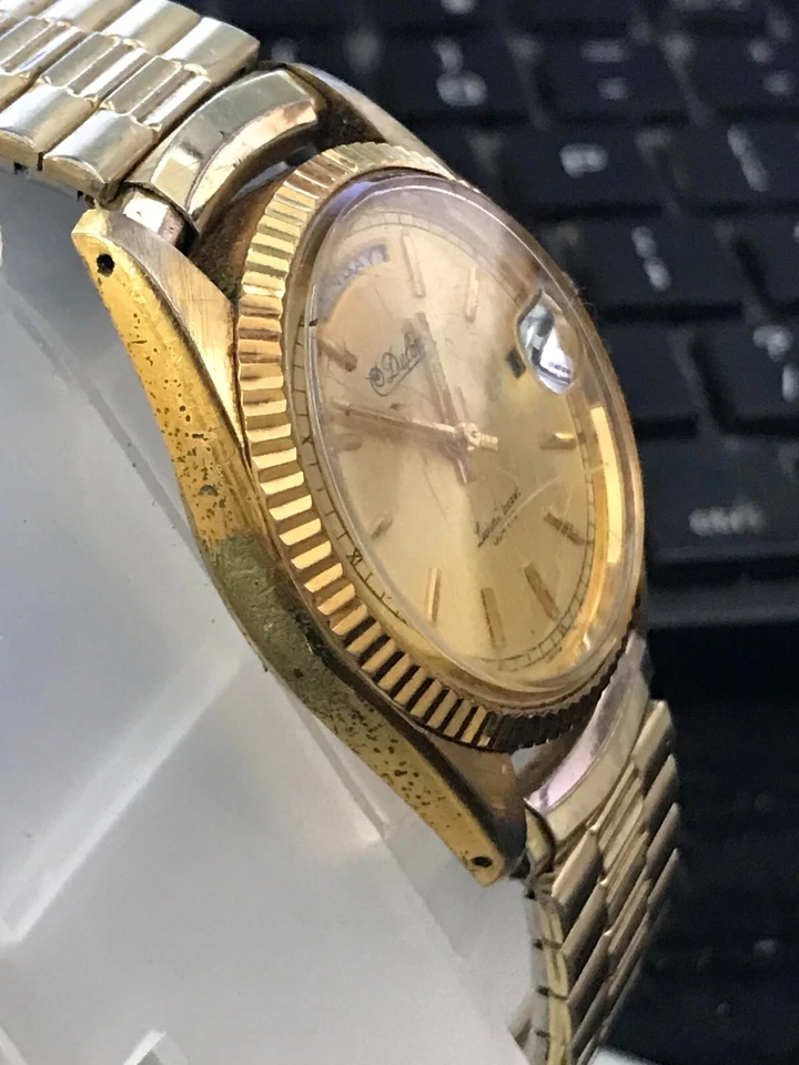 Reloj para hombre Dufonte Lucien Piccard 36 mm esfera dorada President cuarzo funcionando (lote 2492) Foto 4 de 4