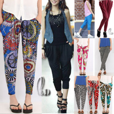 AU SELLER Casual Soft Silky Hippie Baggy Harem Yoga Reversible pants Shorts P082