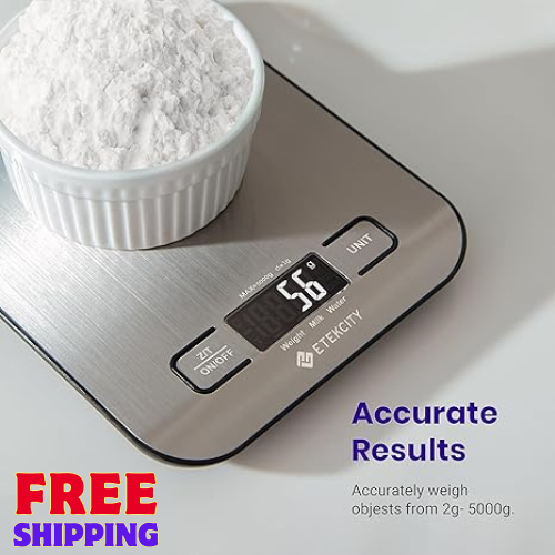 Food Scale Digital Kitchen Scale 304 Stainless Steel Weight in Grams and Ounces-image