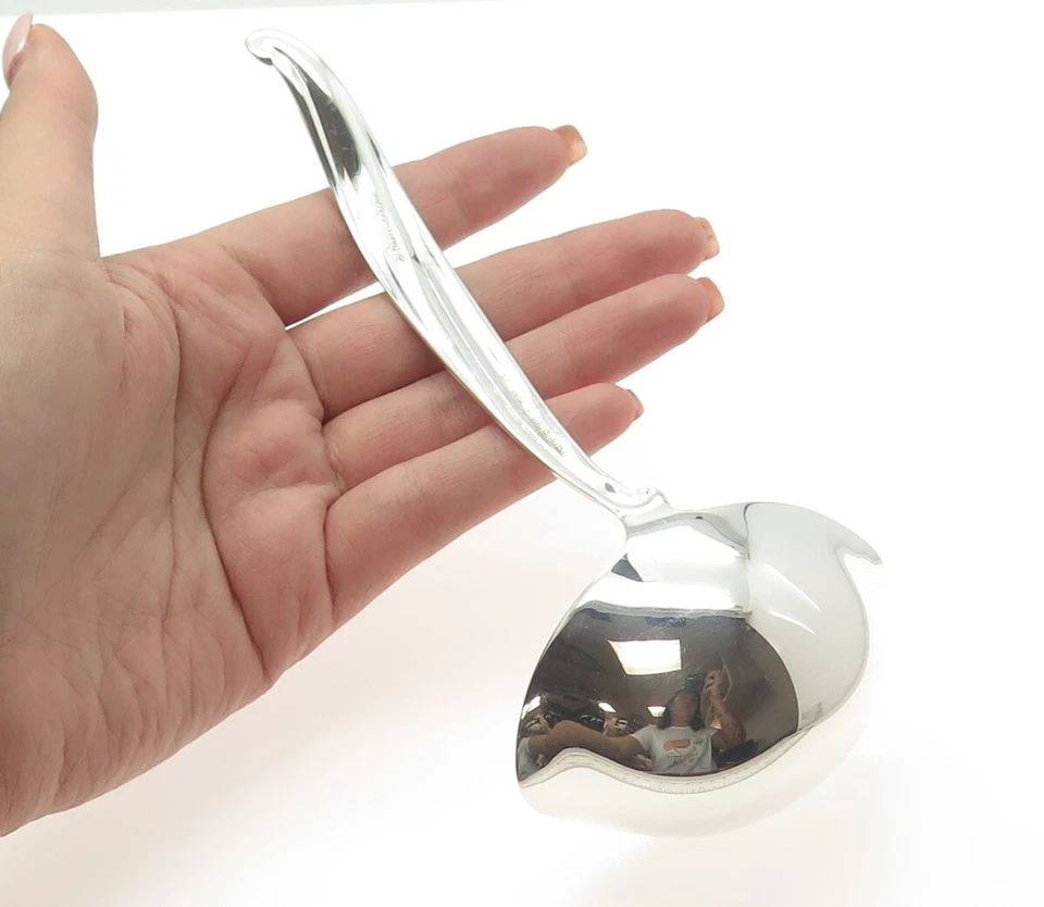 Cucharón de salsa International 925 de plata esterlina vintage 1960 del lago de los cisnes Foto 2 de 4