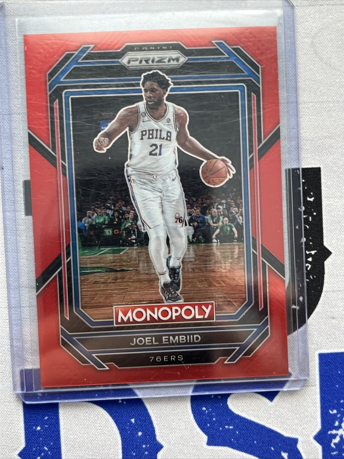 Joel Embiid #/99 Red Monopoly 2022-23 Panini Prizm Basketball NBA #67 76ers