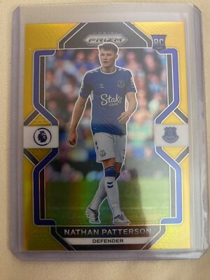 2022-23 Prizm EPL Nathan Patterson Rookie True Gold Prizm #/10 Everton