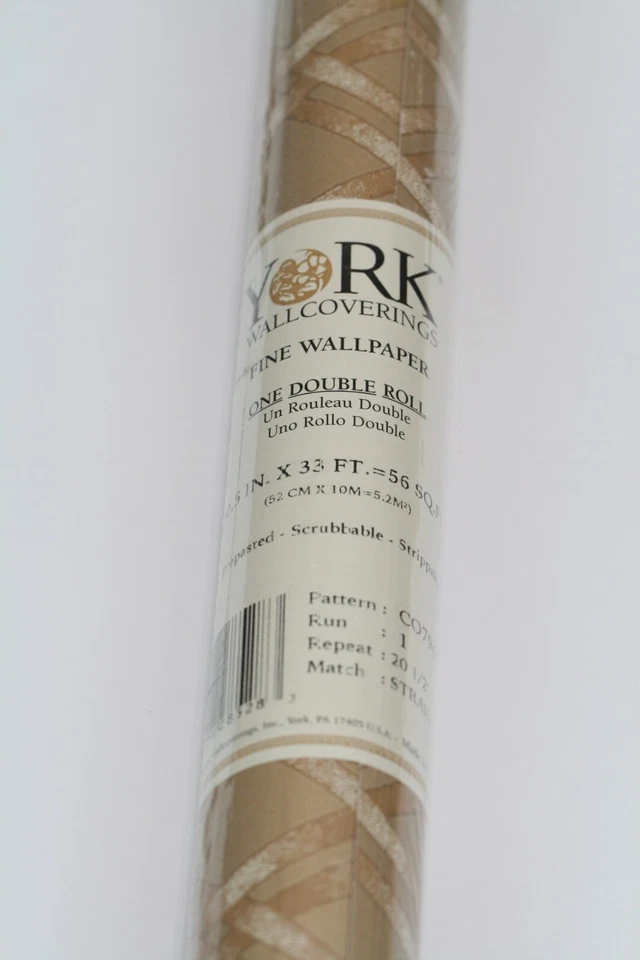 Papel Pintado York Doble Rollo Oro Mate Blanco Diamante Enrejado Elegante Contemporáneo Foto 2 de 4