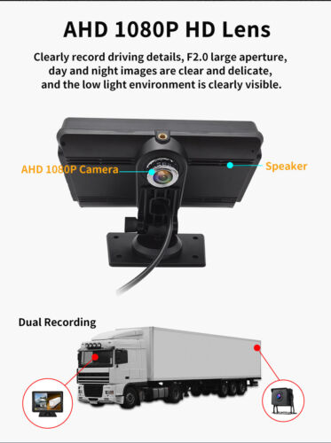 7&#034; IPS 150 ° Wide Angle Dual Lens 1080P Vehicle Car Dash Cam DVR Reverse Parking