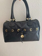 Alviero Martini 1a Classe Black Geo Map leather Boston Bag