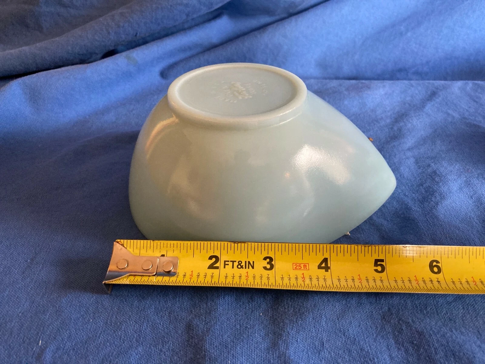 Fire King Swedish Teardrop bowl # 4 smallest Delphite blue
