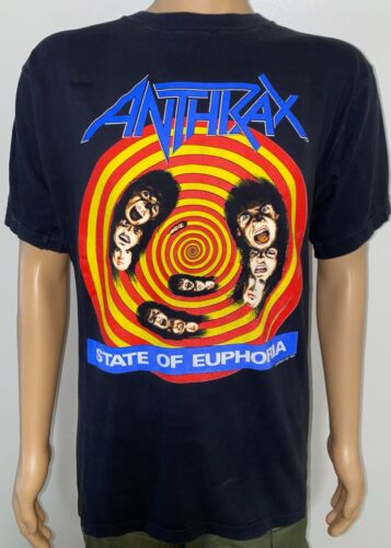 ANTHRAX 1989 'State of euphoria' rare original vintage shirt Large - Picture 1 of 3