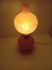 1930s Vintage Gone With The Wind  Hurricane Parlor Lamp- Pink Frosted/floral  — photo 4