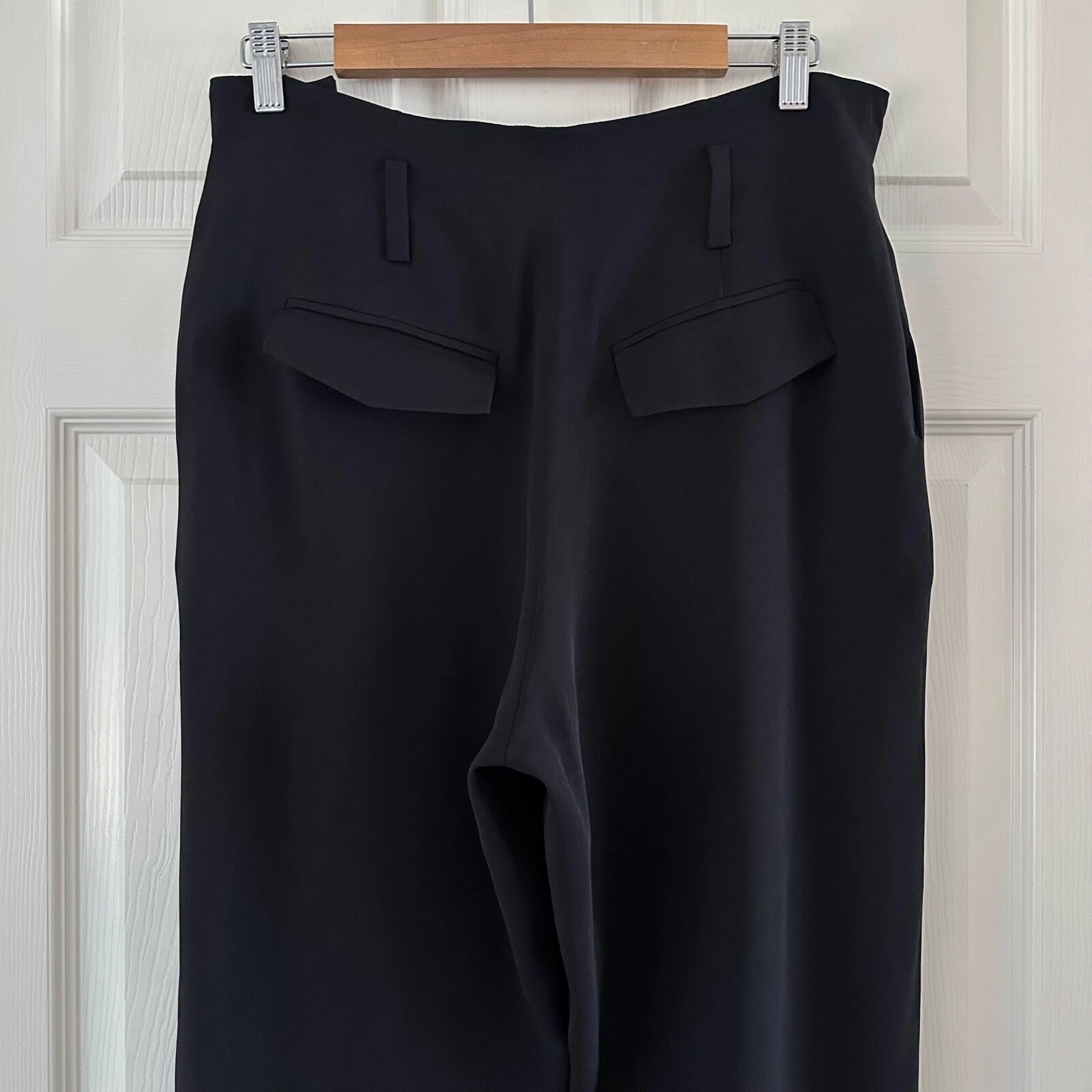 Alexander Wang Pantalone Donna Nero Seta Pieghettato Taglia S