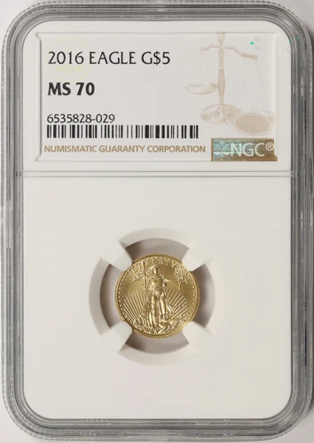 2016 $5 Gold 1/10 oz American Eagle NGC MS70