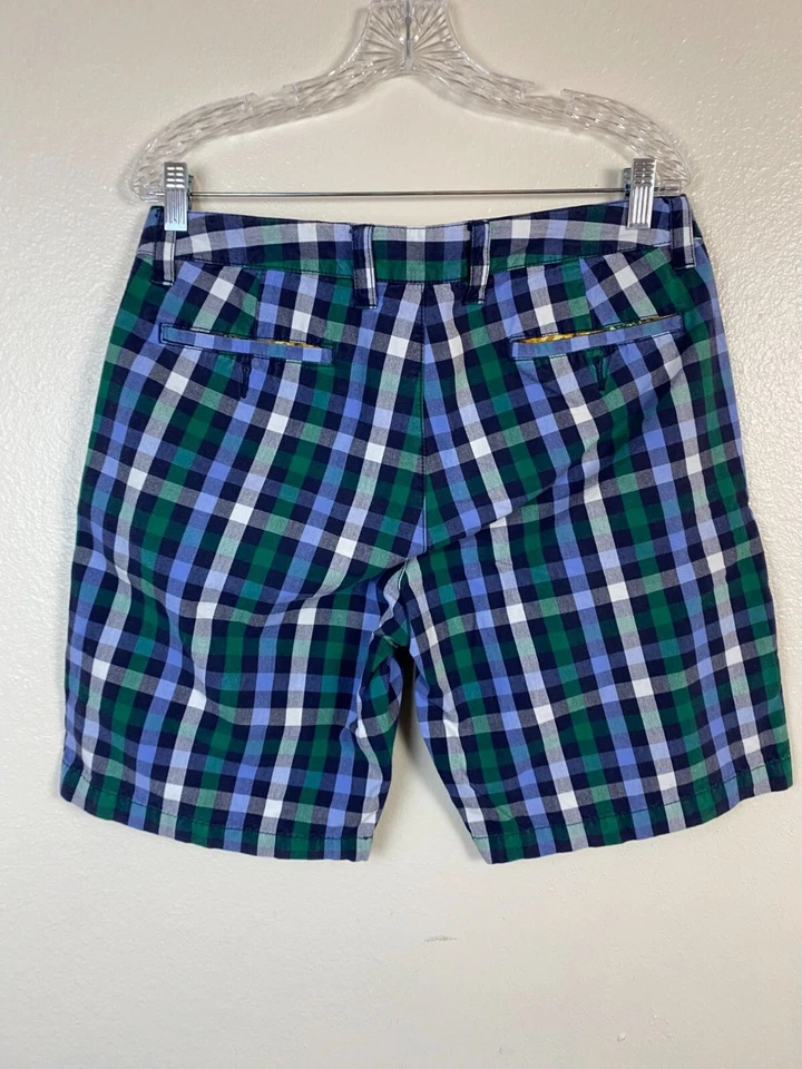 Pantalones Cortos Chinos Tailor Vintage Para Hombre a Cuadros Talla 32 Algodón Azul Verde Clásicos Foto 2 de 4