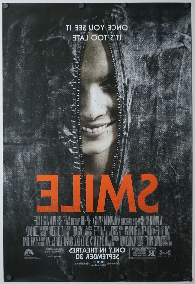Smile - original DS movie poster - 27x40 D/S Creepy Horror - 2022