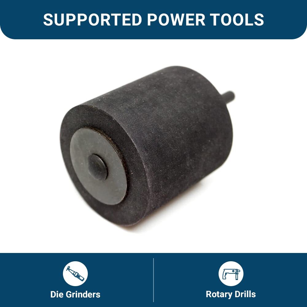 Benchmark Abrasives Tamburo Espandibile In Gomma Per Bande A Spirale 2,5x2,5 Cm Con Mandrino Da 1/4" - Accessorio Per Smerigliatrice E Trapano - 2
