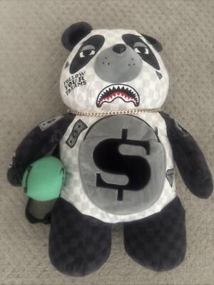 Sprayground Money Teddy Panda Bear Follow Your Dreams Backpack Limited Edition