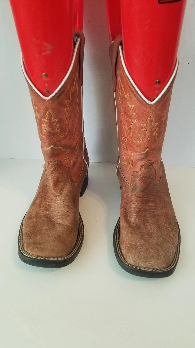 Old West BSC1870 Size 3 Boys Rust Brown Western Cowboy Boots