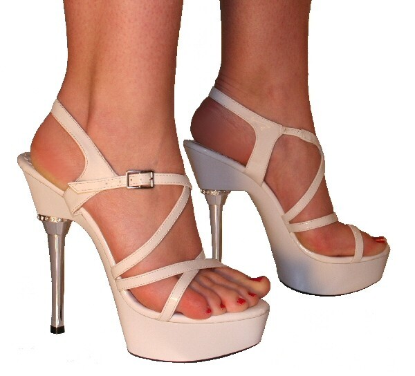 APL Sandali bianchi brevettati 1 5 pollici plateau 5 5 pollici stiletto Michelle UK 7 EU 40