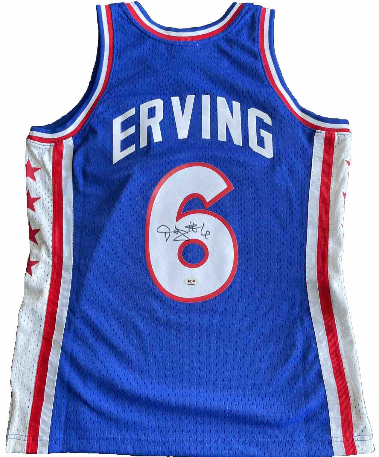 JULIUS DR J ERVING SIGNED AUTOGRAPH COA PSA/DNA MITCHELL & NESS PHIL 76ERS