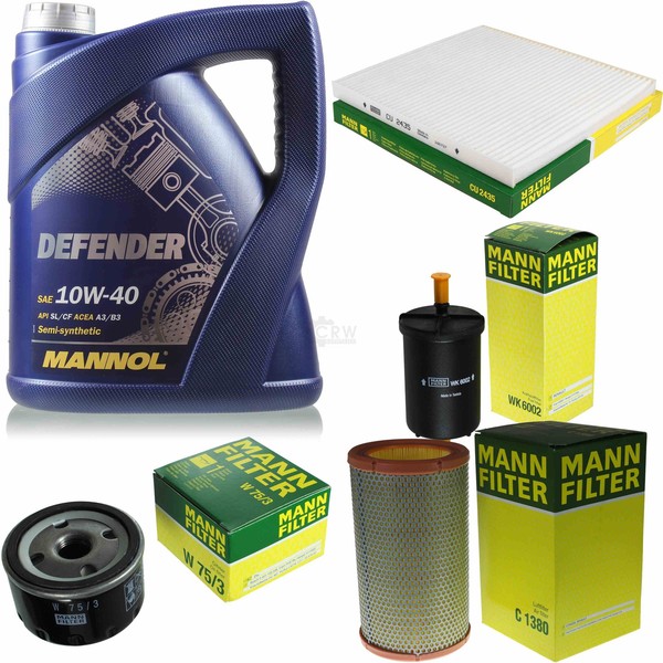 MANN-FILTER Inspektionspaket Mannol 5L Defender 10W-40 FüR Renault Megane-image