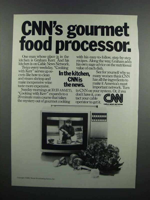 1983 CNN Cable News Network Ad Graham Kerr