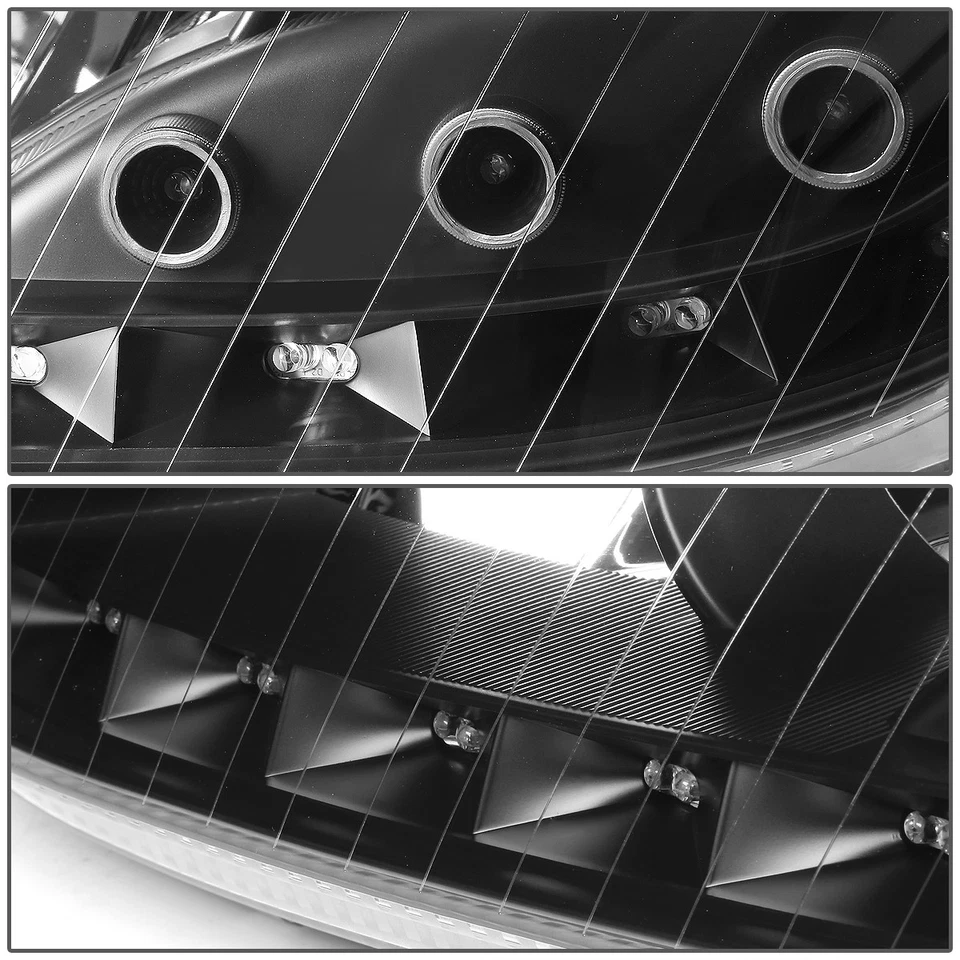 黑色 HALO LED 灯 + 标志灯 + 6000K 白色 LED 系统 适合 00-06 W220 — 第 4/4 张图片