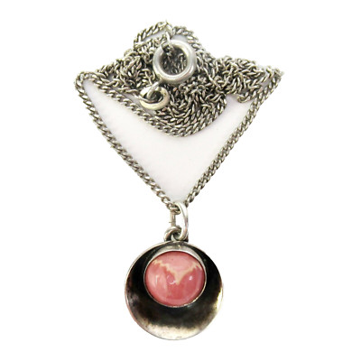 NILS ERIK FROM Designer Collier 925 Sterling Silber Denmark Rhodochrosit Vintage