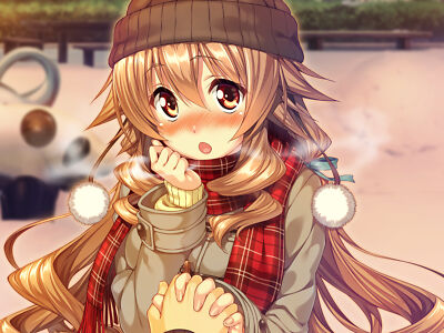 Anime girls piromizu hoshikawa koharu pov looking at Playmat Game Mat Desk