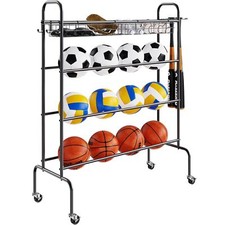 VEVOR Basketball Rack, 4-Layers Rolling Basketball Shooting Training Stand, Spor