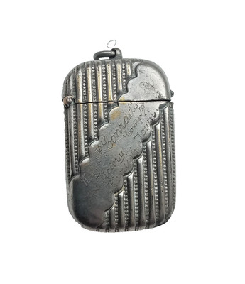 Antikes Leuchtfeuer Vesta Etui um 1920 beschriftet P. Conrad Kentish Town