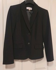 Calvin Klein Women's Career BLAZER Two Button Black Jacket Size 2 CK NEW