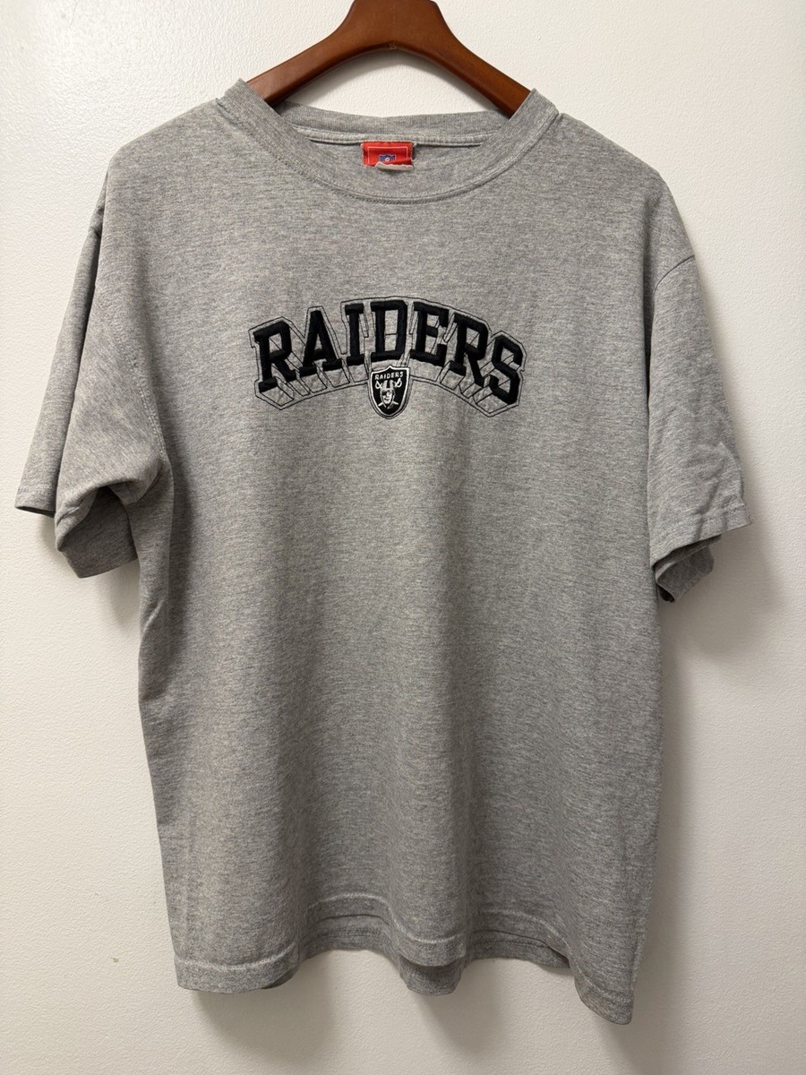 Vintage Oakland Las Vegas Raiders NFL Gray Embroidered Logo T