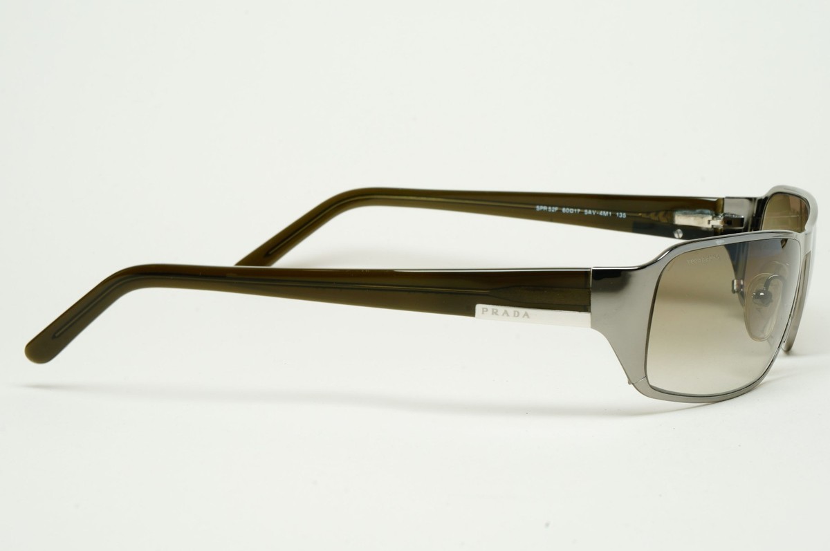 Prada Sunglasses 2006 Vintage Gunmetal Rectangle PR52FS SPR 52F