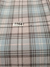2 5/8 Yd Linen Blue Grey Plaid With Silver Threading Fabric Apparel Sewing