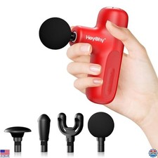 Mini Massage Gun, Deep Tissue Massager, USB Rechargeable, 5 Speeds, Travel Use