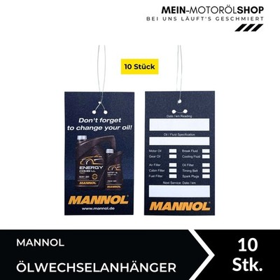 Mannol Oil Change Label Ölwechselanhänger Öldienstzettel Ölzettel  10 Stück