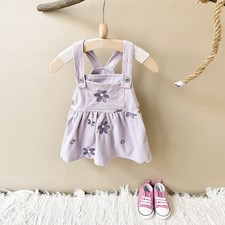 Spring Autumn Baby Girl Flower Embroidered Big Pocket Strand Dress