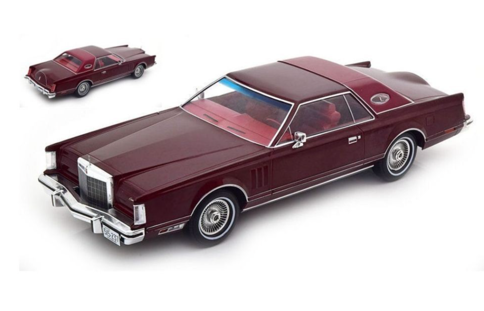 1977 LINCOLN CONTINENTAL MARK V RUBY RED SEALED MODEL 1:18 MCG