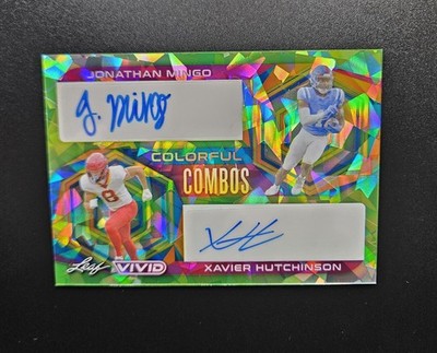 2023 Leaf Vivid Jonathan Mingo Xavier Hutchinson Colorful Combos Auto #'d /4