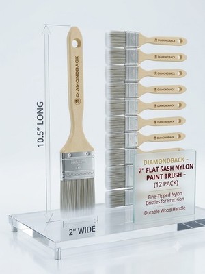  12 Pk 2'' Flat Paint Brush Set   Professional Trim, Sash & Wall Painting Tool