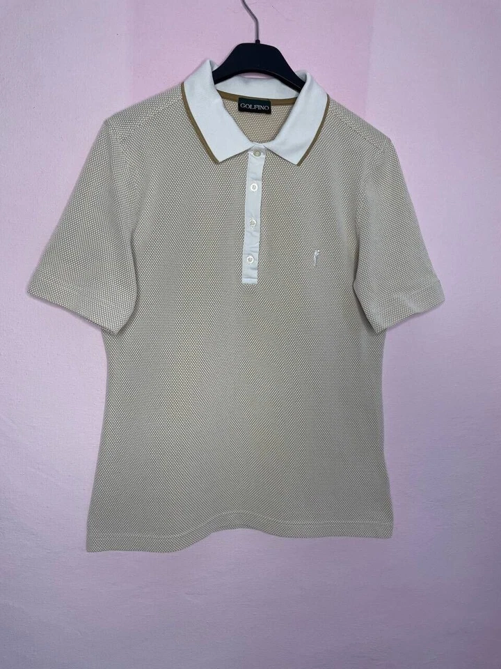 Golfino Damen-Poloshirt mit 1/4-Reißverschluss in Beige, Größe L, USA 12,... - Bild 2 von 4
