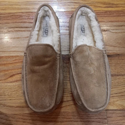 UGG Mocassini ciabatte uomo US 10 casual comode scamosciate CASTAGNO