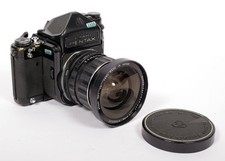 Pentax 6X7 MLU camera + METERING prism + 55mm F3.5 lens TESTED WORKING #3460