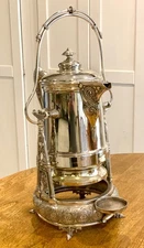 BEAUTIFUL - Antique Silver-Plated Tilting Water Pitcher & Stand